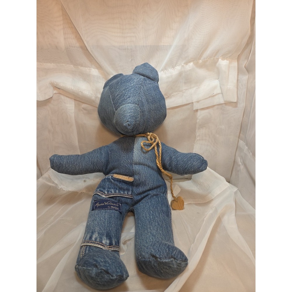 Vintage Gloria Vanderbilt Denim Bear for Murjani 18 inches Rare